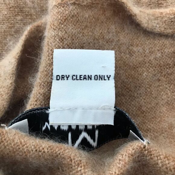 Magaschoni 100% Cashmere Super Soft Tan Funnel Neck Pullover Sweater - Picture 11 of 12